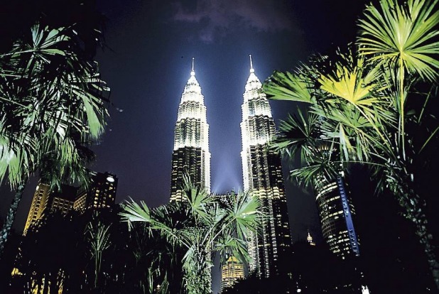 The Petronas Towers in Kuala Lumpur.