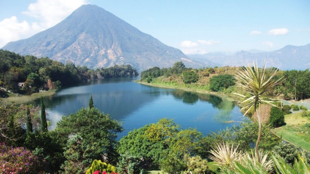 Lake Atitlan, ringed by volcanoes, in Guatemala: this may be one of the most spectacular places on the planet.