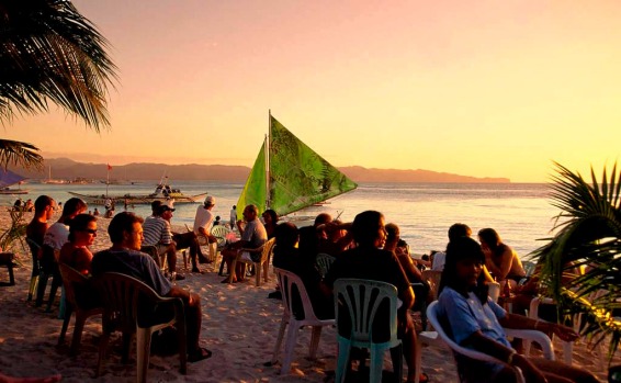 Sundowners at Boracay Island, Philippines.