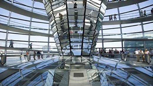 Germany aims for transparency in government with its parliament?s glass dome - Reichstag, Berlin.