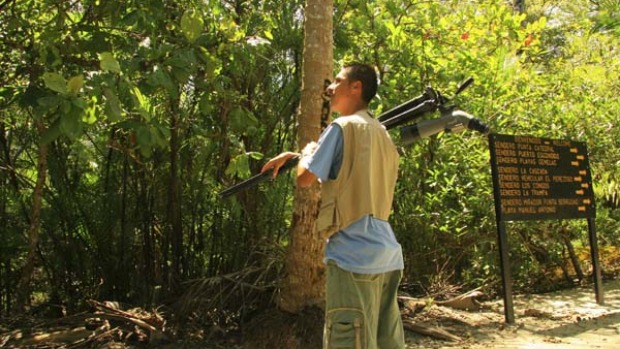 Pura vida ... ecotourism operator Josue Rosales in the park.