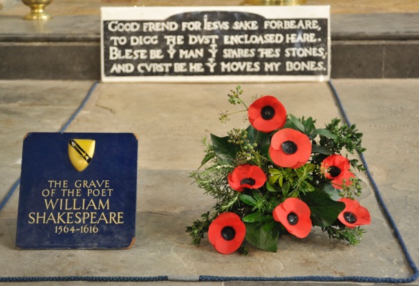 Shakespeare's grave at the Holy Trinity Church in Stratford-upon-Avon.