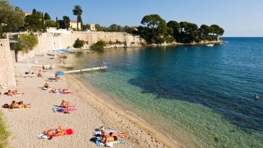 The beach at Saint Jean Cap Ferrat.