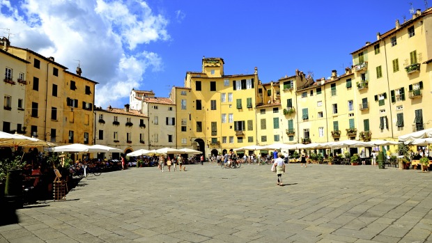 Piazza Anfiteatro in Lucca, Italy.