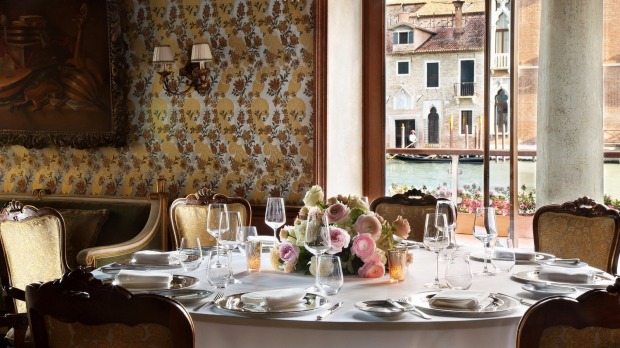 One of the best waterfront eateries: Club del Doge, Venice, Italy. Decor like Casanova's boudoir, terrace right on the ...