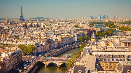 No skyscrapers here: The view over Paris from Notre Dame.