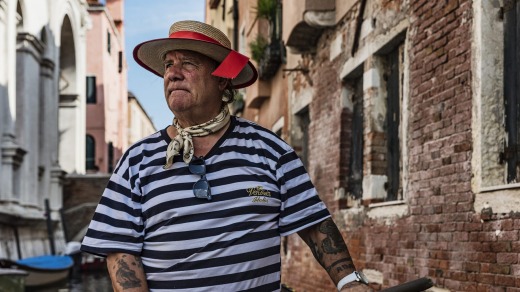 A Venetian gondolier.