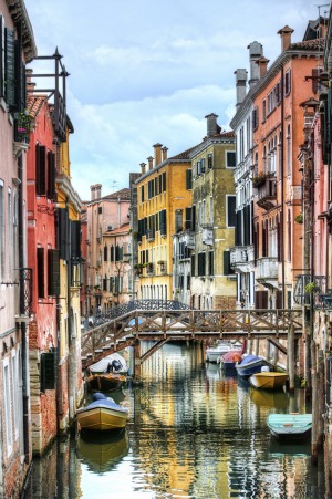 Classic Venice streetscape.