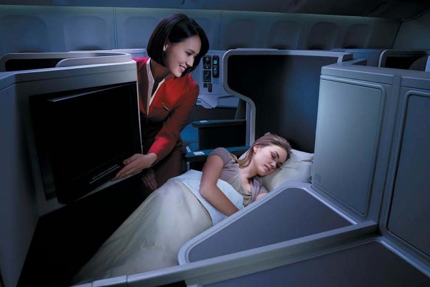 Cathay Pacific business class.