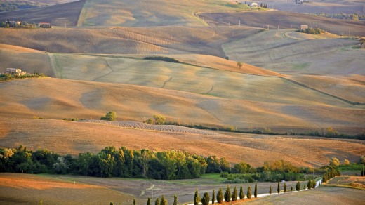 The hills may look romantically rolling but roads are often viciously steep.