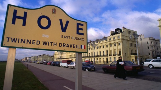 Between Hove and Brighton on the southern coast of England.