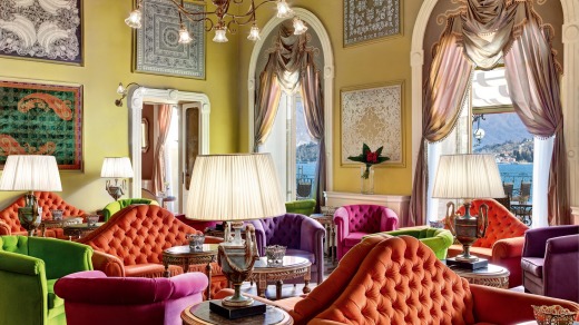 Grand Hotel Tremezzo's Sala Musica exudes opulence.