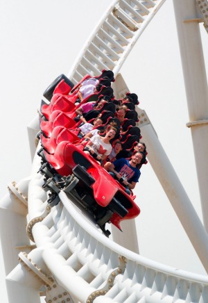 Rollercoaster at Ferrari World in Abu Dhabi United Arab Emirates.