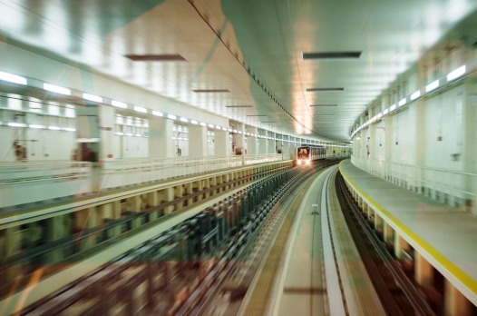 The skytrain at the new Dubai Airport terminal designed specifically for A380 superjumbo jets.