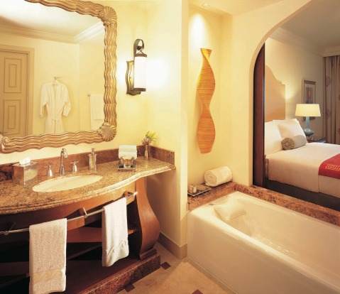 A bathroom at The Palm Atlantis.