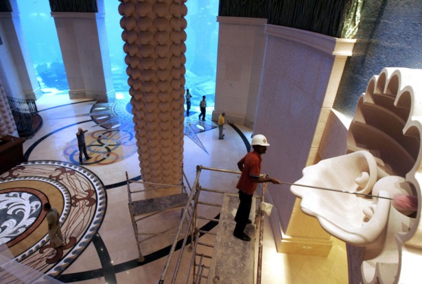 Much of the focus at the Atlantis, modelled on a sister resort in the Bahamas, is on ocean-themed family entertainment.