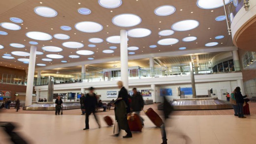 The baggage-claim at Richardson International Airport in Winnipeg, Canada.