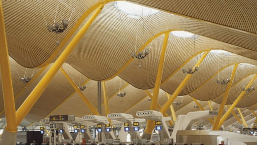 The undulating ceiling of Madrid's acclaimed Barajas airport.