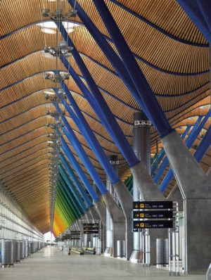 Colour and light inside Madrid's Barajas airport.