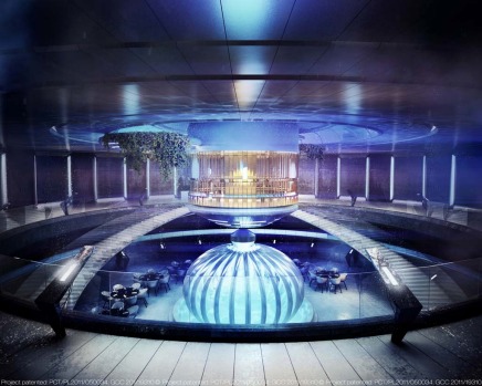 An artist's impression of the Water Discus Hotel, planned for Dubai and the Maldives.