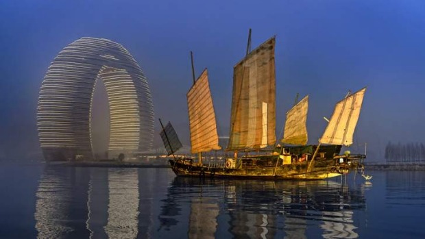 Sheraton hotel in Huzhou near Shanghai is dubbed 'The Donut'.