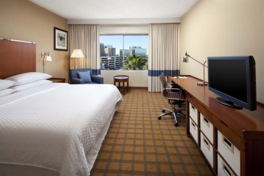 CHEAP AND CHEERFUL: Four Points by Sheraton Los Angeles International Airport. 
LAX has little to recommend it, but this ...
