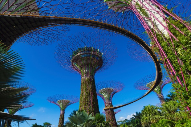 Futuristic Gardens by the Bay in Singapore is the 14th most checked-in destination on Facebook.