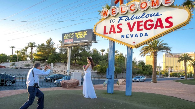 There's a bride on every block in Sin City.