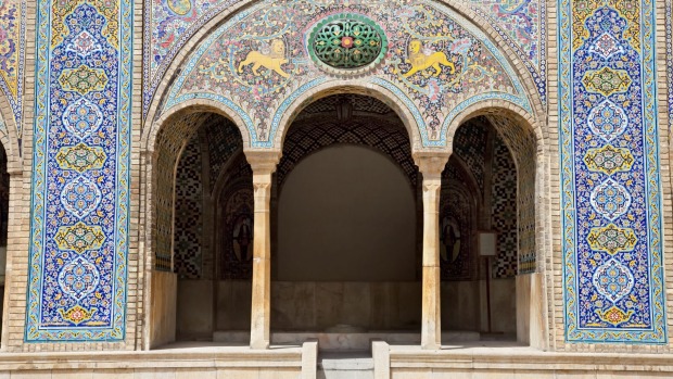 Beautyful mosaic arc of Golestan  palace, Tehran, Iran.