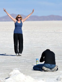 The salt flats are a major tourist attraction in Bolivia, with around 60 thousand tourists visiting them every year.