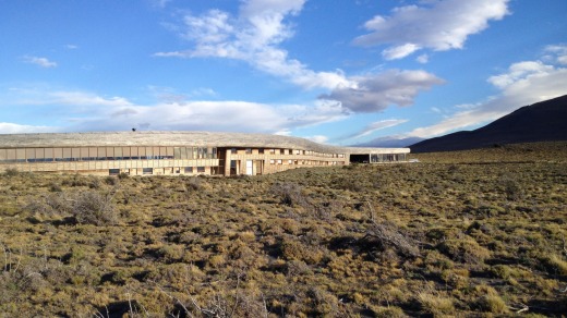 The long, flat design of the Tierra Patagonia blends into the landscape.