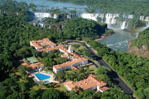 The Hotel Das Cataratas sits on the edge of the Brazilian side of Iguazu Falls.