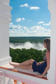 Enjoying the view from Hotel Das Cataratas.