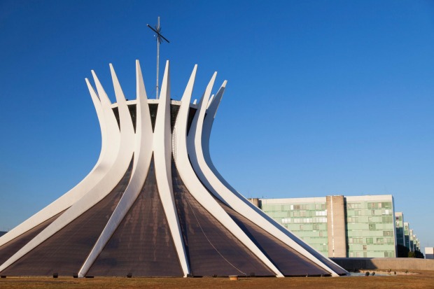 Metropolitan Cathedral and Esplanade of Ministries, Brasilia.