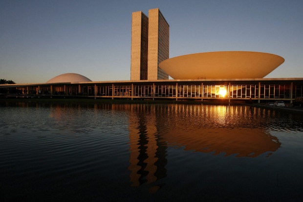 Brazil's National Congress, designed by Brazilian architect Oscar Niemeyer.