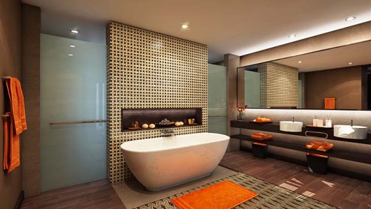 Modern luxury: The bathroom.