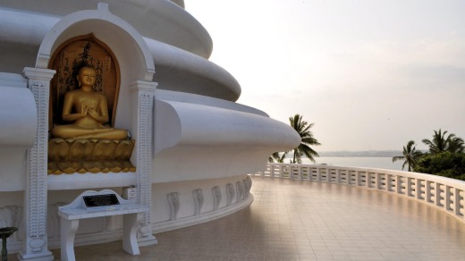 The Buddhist dagoba built by Japanese monks on top of a hill at Rumassala.