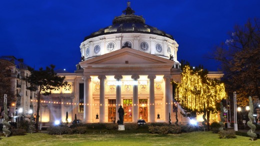 Grand: The Romanian Athaneum in Bucharest.