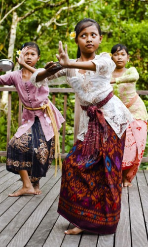 A young Balinese girl dancing.