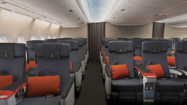 Singapore Airlines' premium economy cabin.