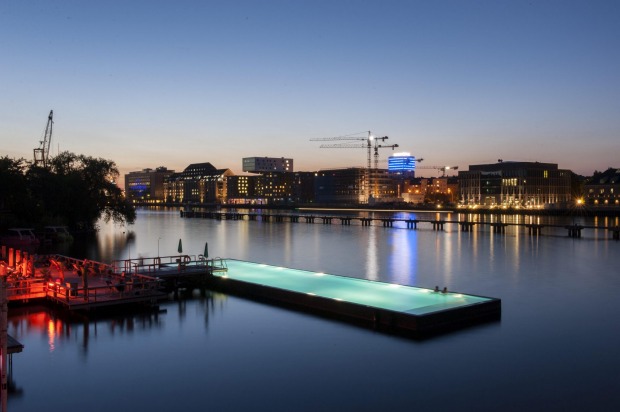 The floating pool: Plenty of European cities celebrate the arrival of summer by opening “beaches” on the banks of their ...