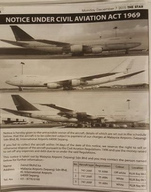 The ad that appeared in The Star.