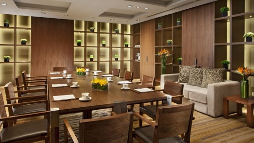 A meeting room at the Oasia Hotel, Singapore.