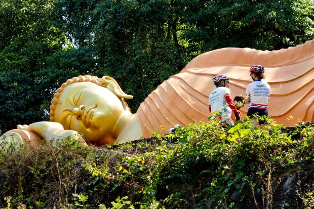 The route takes in many local sites of interest, such as this giant Buddha statue.