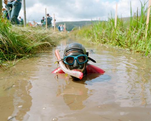 A bog snorkeller in action.