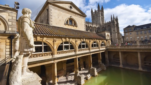Bath's famed Roman baths were built over 2000 years ago.