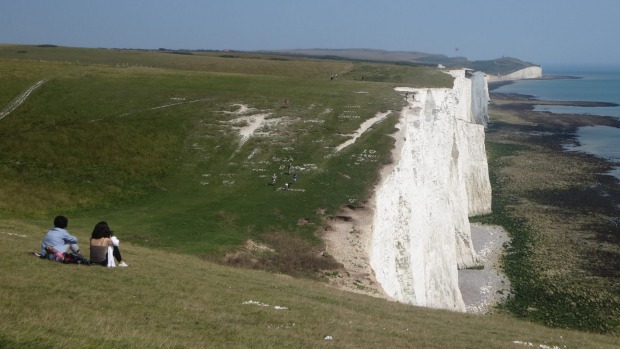 The Seven Sisters chalk sea cliffs.