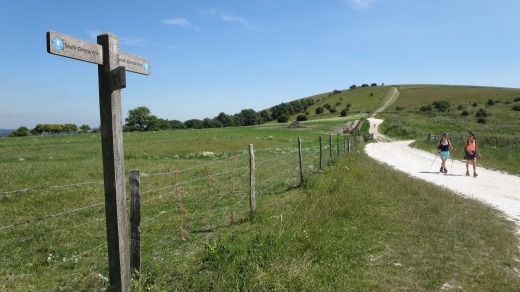 Walkers on the South Downs Way.