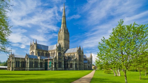 Salisbury Cathedral in Wiltshire, England.
