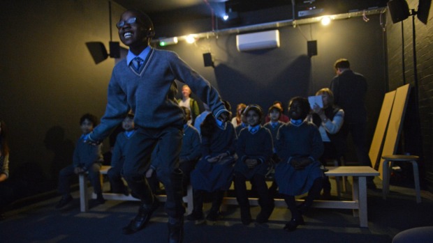 Schoolchildren enjoy Jump! exhibition.